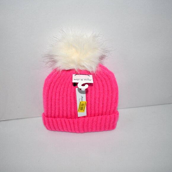 Anna & Ava Lined Basic Pom Knit Beanie in Pink #DHB2133PNK NWT - Picture 2 of 3